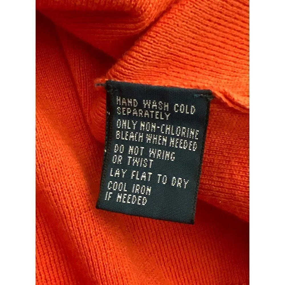 Polo By Ralph Lauren Men Orange Long Sleeve Sweater Size L